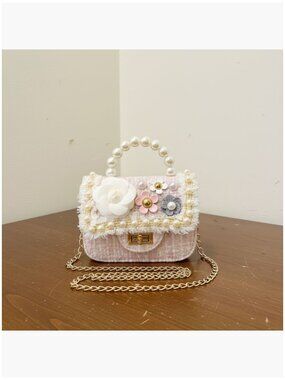 Girls Bunny Princess Crossbody Bag with Pearl Handle and Chain Strap